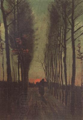 Vincent Van Gogh Avenue of Poplars at Sunset (nn04) China oil painting art